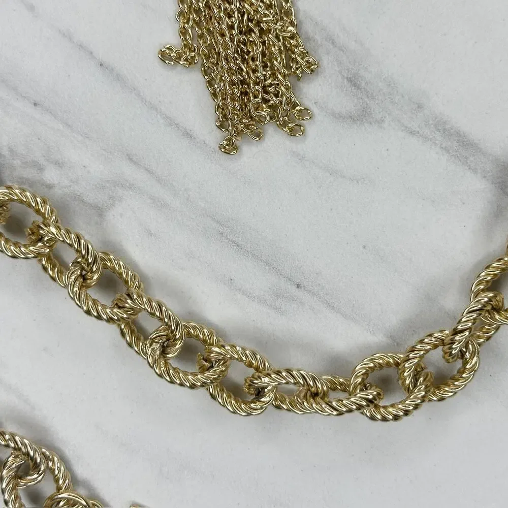 Tassel Gold Tone Chain Link Belt Extra Small/Small (XS/S) ✨